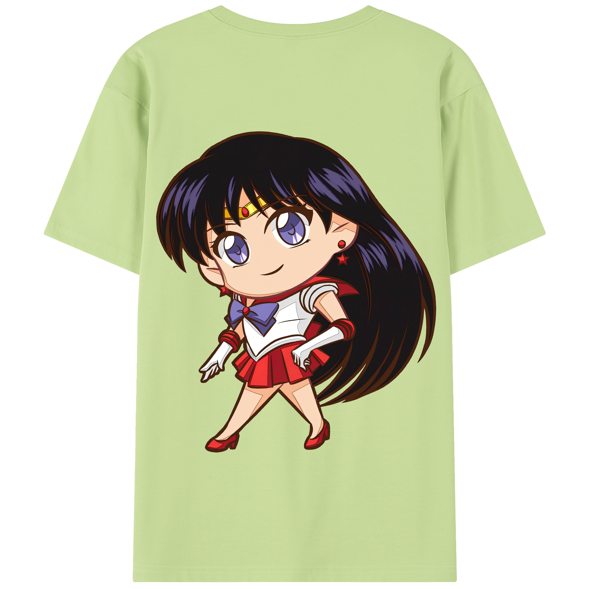 （画像用） 美少女戦士セーラームーン 火野レイ ひの レイ Sailor Moon Hino Rei （セーラーマーズ,Sailor Mars） 綿100％半袖Tシャツ（背面プリント）